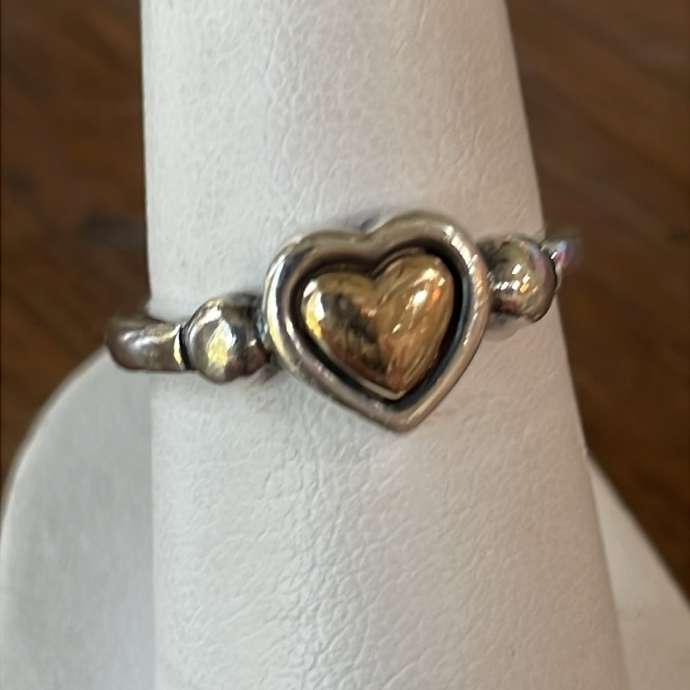 James Avery,.925/14 karat gold, heart ring, original James Avery logo, SZ 7